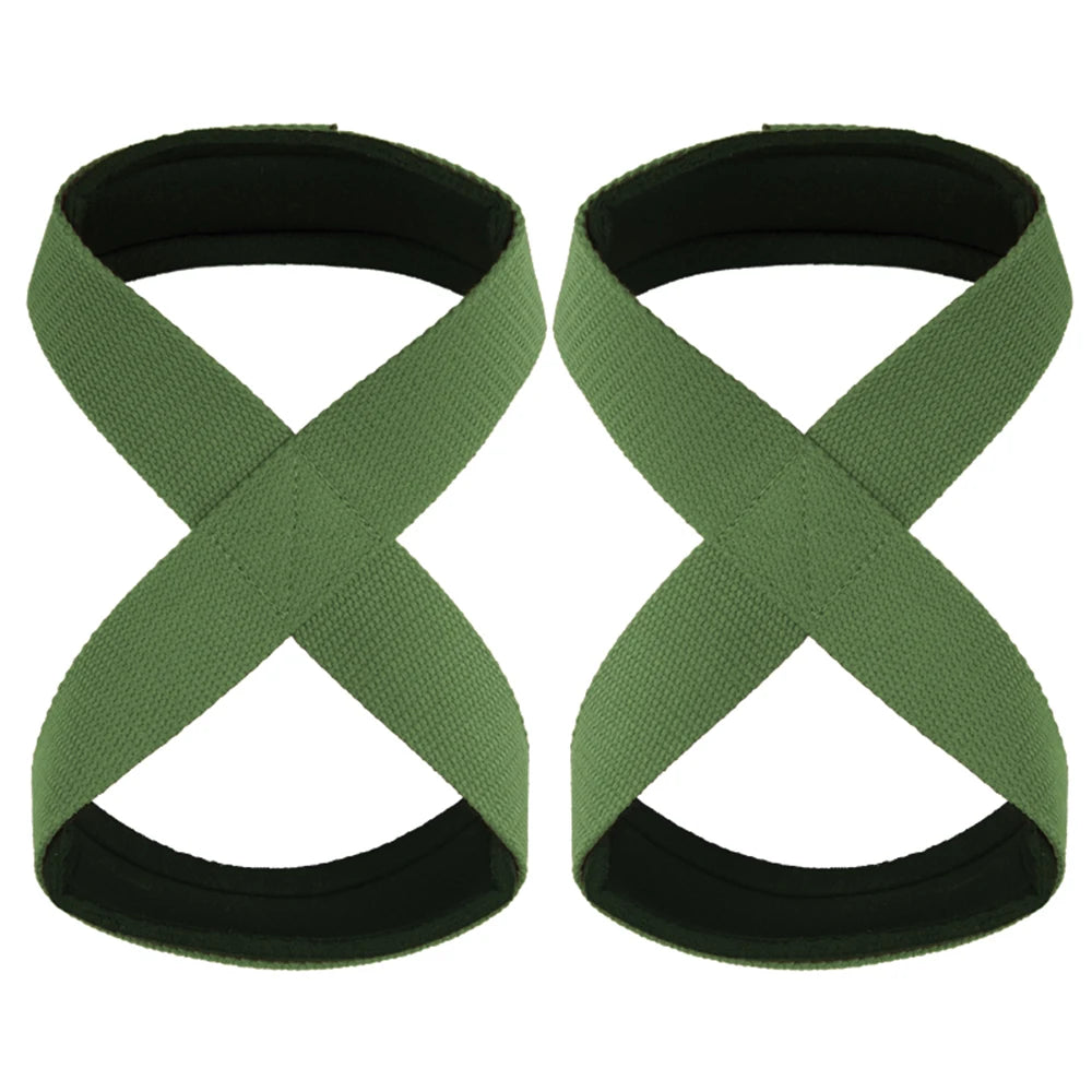 Padded Figure 8 Straps Deadlift Weight Lifting Wrist Straps Power Lifters Workout Pull-Ups Horizontal Bar Gym Fitness
