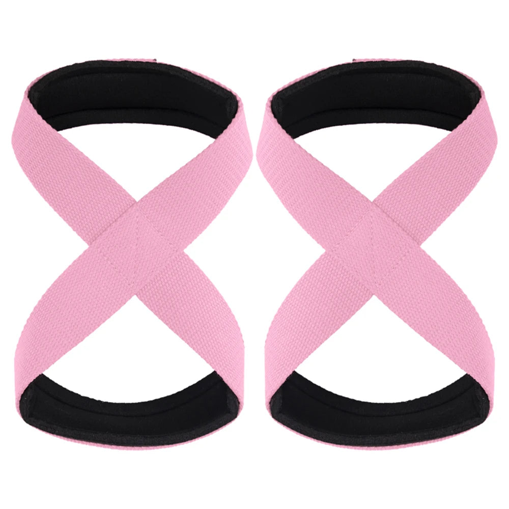 Padded Figure 8 Straps Deadlift Weight Lifting Wrist Straps Power Lifters Workout Pull-Ups Horizontal Bar Gym Fitness
