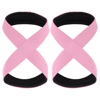 Padded Figure 8 Straps Deadlift Weight Lifting Wrist Straps Power Lifters Workout Pull-Ups Horizontal Bar Gym Fitness